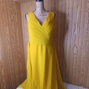somifa v neck long bridesmaid's dress